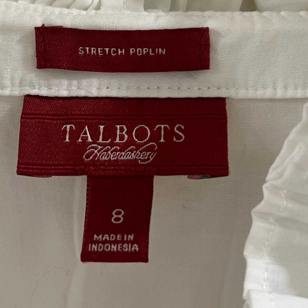 Talbots White Ruffled Blouse - Picture 5 of 8